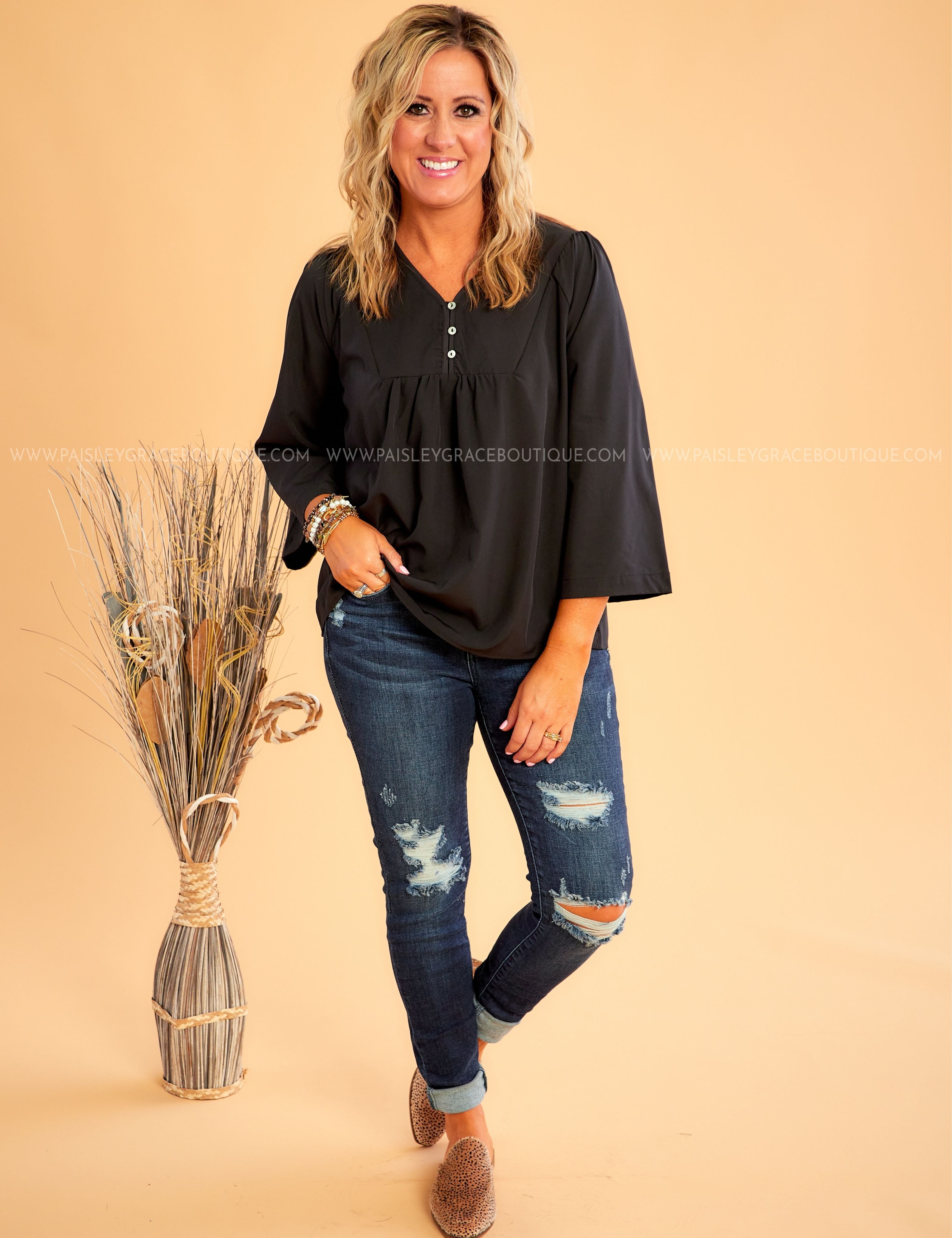 Maddox Top - Black - LAST ONES FINAL SALE