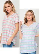 Load image into Gallery viewer, Short Sleeve Striped Top - 2 COLORS - LAST ONES FINAL SALE
