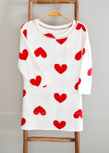Load image into Gallery viewer, Ivory with Red Hearts Top - FINAL SALE
