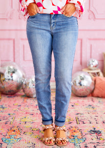 Judy Blue Jeans Plus | Destroyed & Paisley Print Boyfriend Jeans 16W