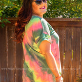 Basic Needs Tie Dye Tee- GREEN LAST ONES FINAL SALE