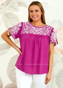 Divine Bliss Embroidered Top - FINAL SALE CLEARANCE