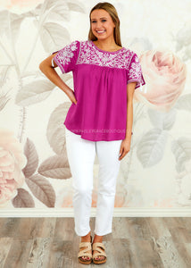 Divine Bliss Embroidered Top - FINAL SALE CLEARANCE