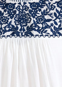 Felicity Embroidered Top - Navy - FINAL SALE
