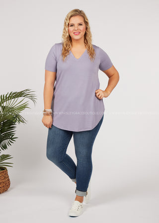 Keep It Simple Top- LAVENDER - FINAL SALE