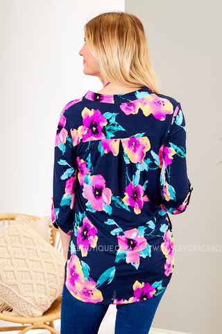 Flirting in Floral Top  - FINAL SALE