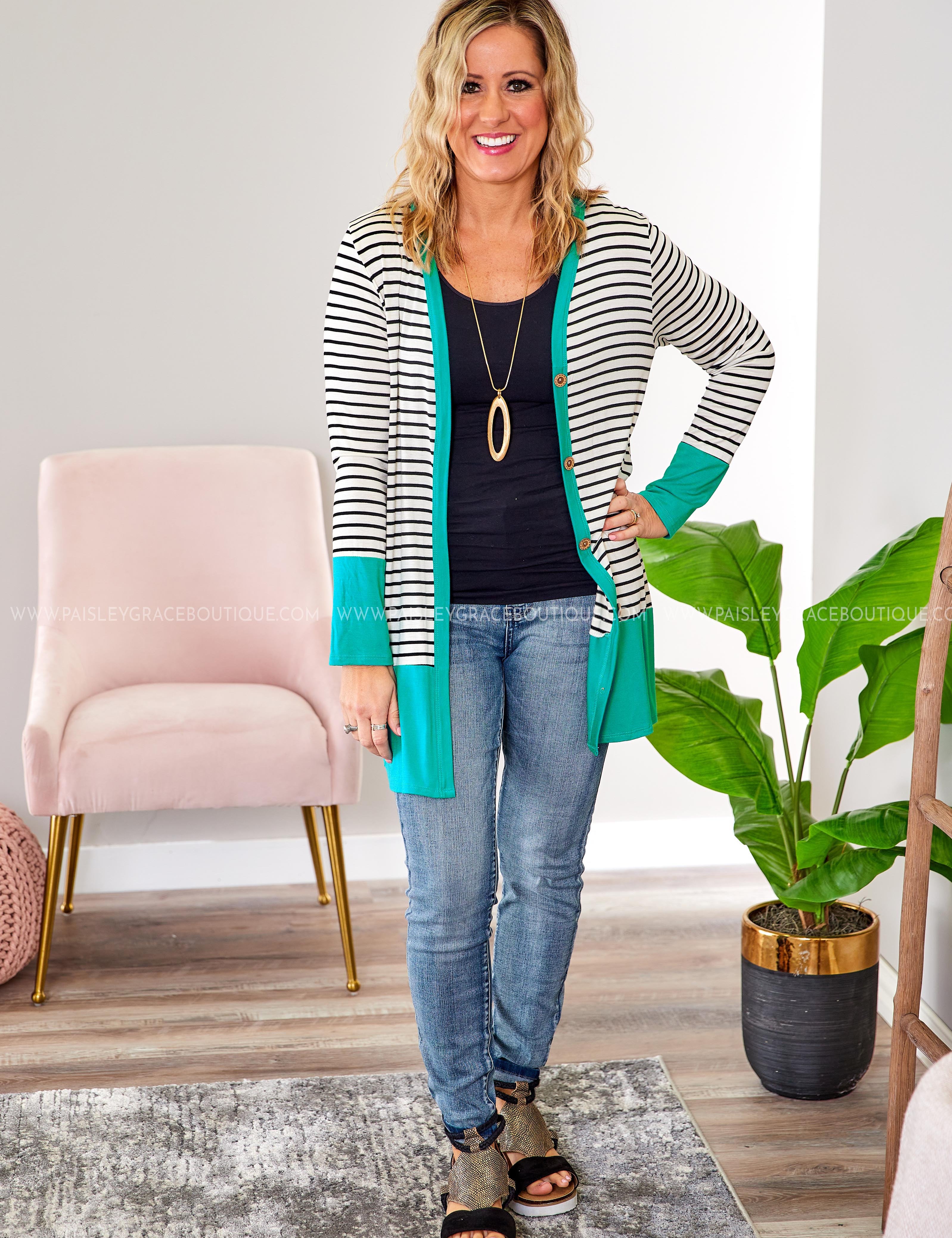 Karma Cardigan - TEAL* LAST ONES FINAL SALE *