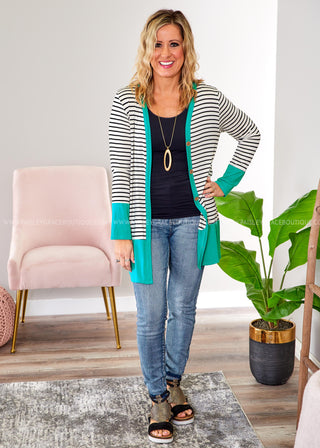 Karma Cardigan - TEAL - FINAL SALE