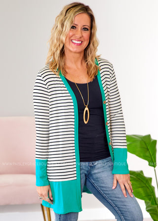 Karma Cardigan - TEAL - FINAL SALE