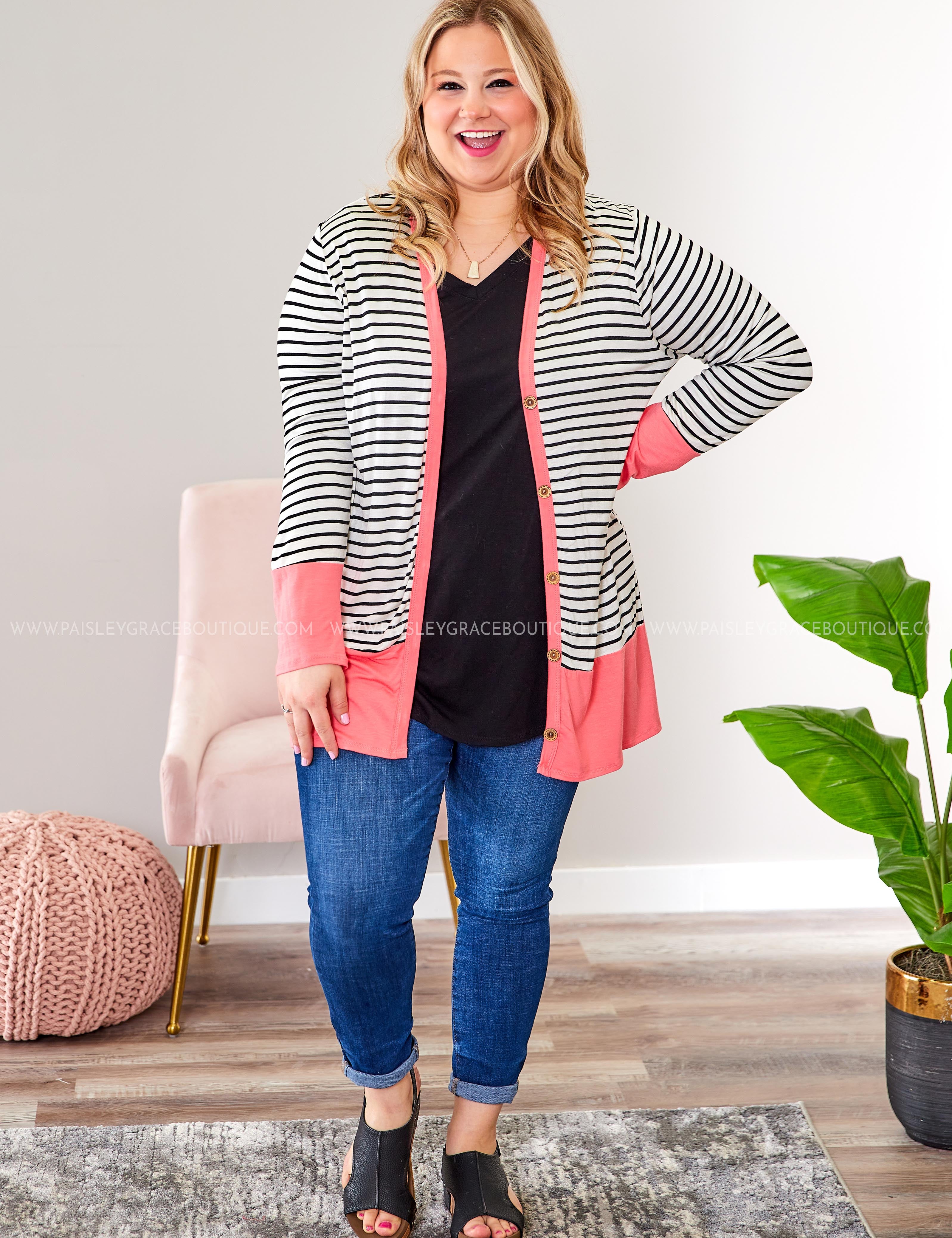 Karma Cardigan -CORAL* LAST ONES FINAL SALE *