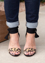 Load image into Gallery viewer, Leopard Suede Tassel Heel-BLACK - LAST ONES FINAL SALE

