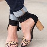 Leopard Suede Tassel Heel-BLACK - LAST ONES FINAL SALE