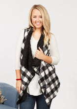 Load image into Gallery viewer, Cozy Moment Vest - Black/White - LAST ONES FINAL SALE
