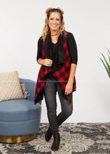 Load image into Gallery viewer, Cozy Moment Vest - Red/Black - LAST ONES FINAL SALE
