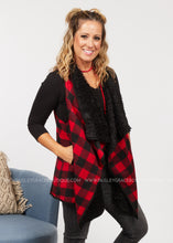 Load image into Gallery viewer, Cozy Moment Vest - Red/Black - LAST ONES FINAL SALE
