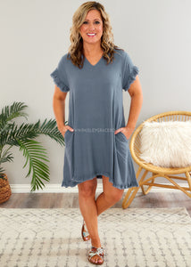 Great Life Out There Dress - Blue - FINAL SALE