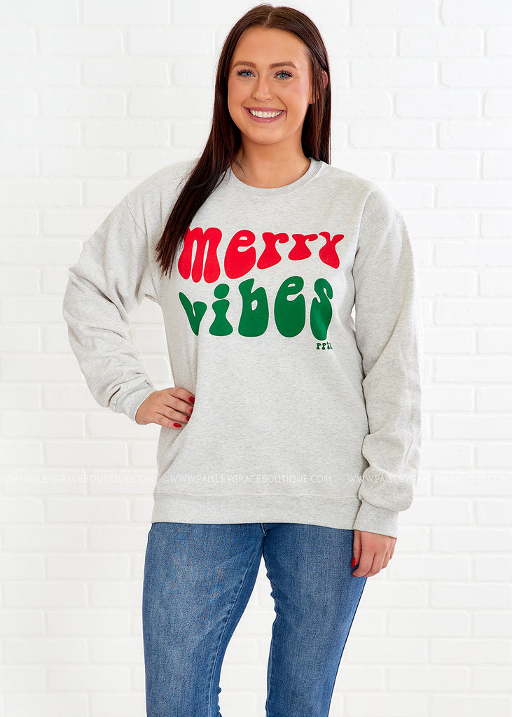 Merry Vibes Sweatshirt - FINAL SALE – Paisley Grace Boutique