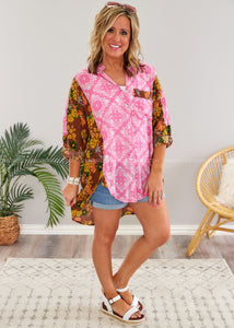 Sweet Disposition Top - PINK - FINAL SALE