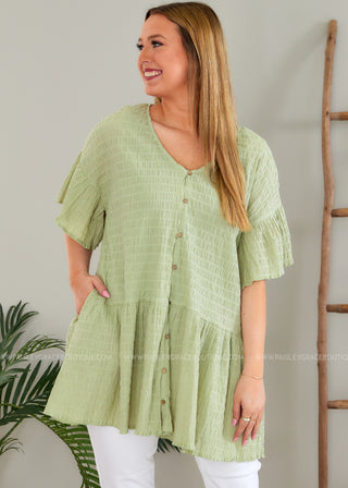 Prudence Top - Green Tea* FINAL SALE ** FINAL SALE *