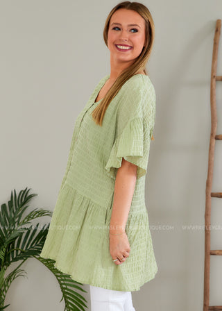 Prudence Top - Green Tea* FINAL SALE ** FINAL SALE *