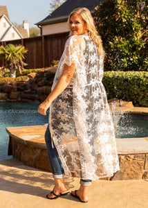 Clear Your Path Lace Duster  - FINAL SALE