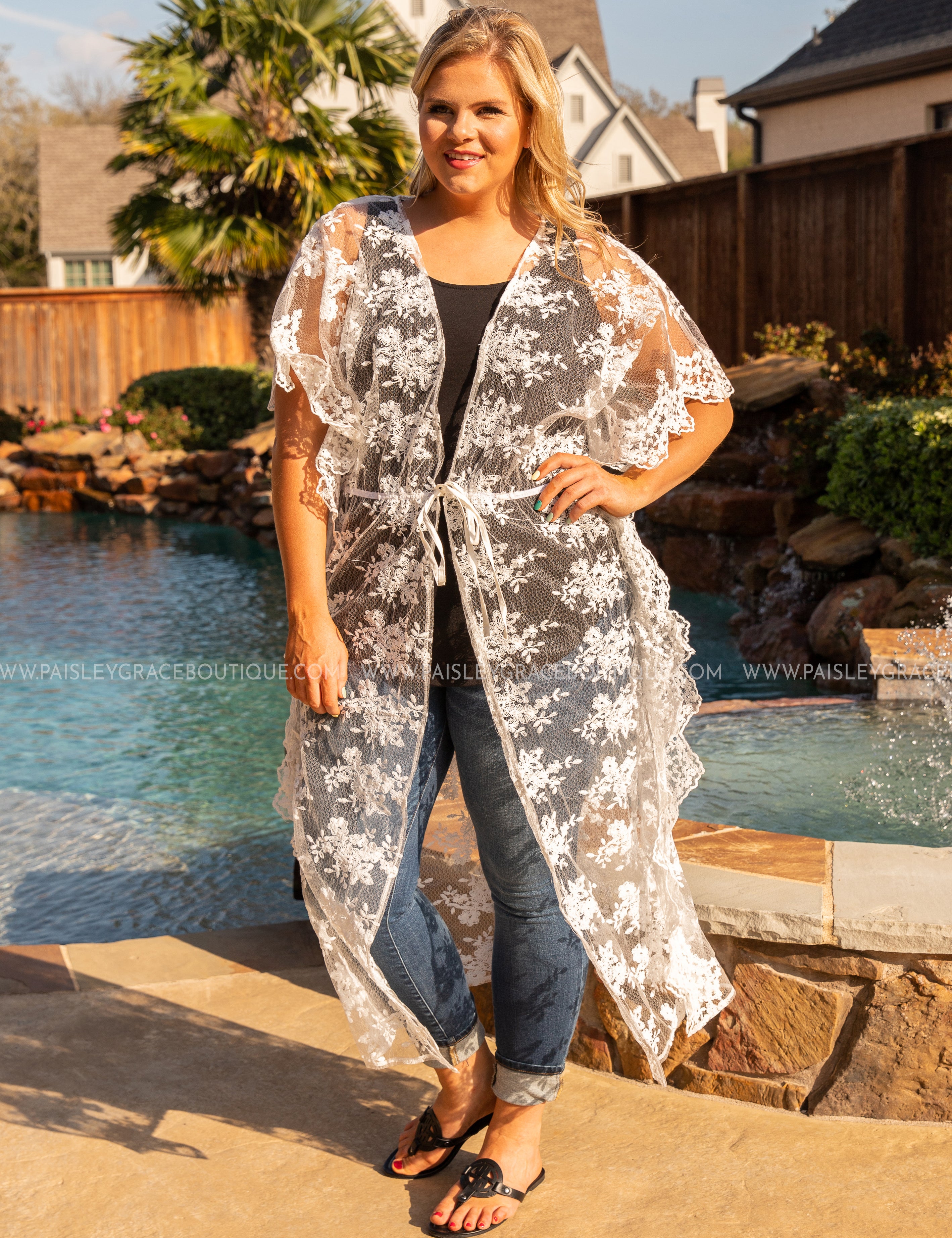 Clear Your Path Lace Duster - LAST ONES FINAL SALE