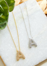 Load image into Gallery viewer, CZ Initial Necklace - 2 Colors - FINAL SALE
