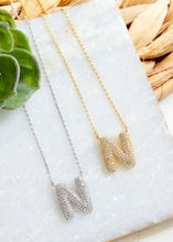 Load image into Gallery viewer, CZ Initial Necklace - 2 Colors - FINAL SALE
