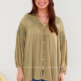 So Into You Top - Dusty Olive - LAST ONES FINAL SALE