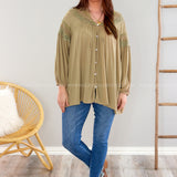 So Into You Top - Dusty Olive - LAST ONES FINAL SALE