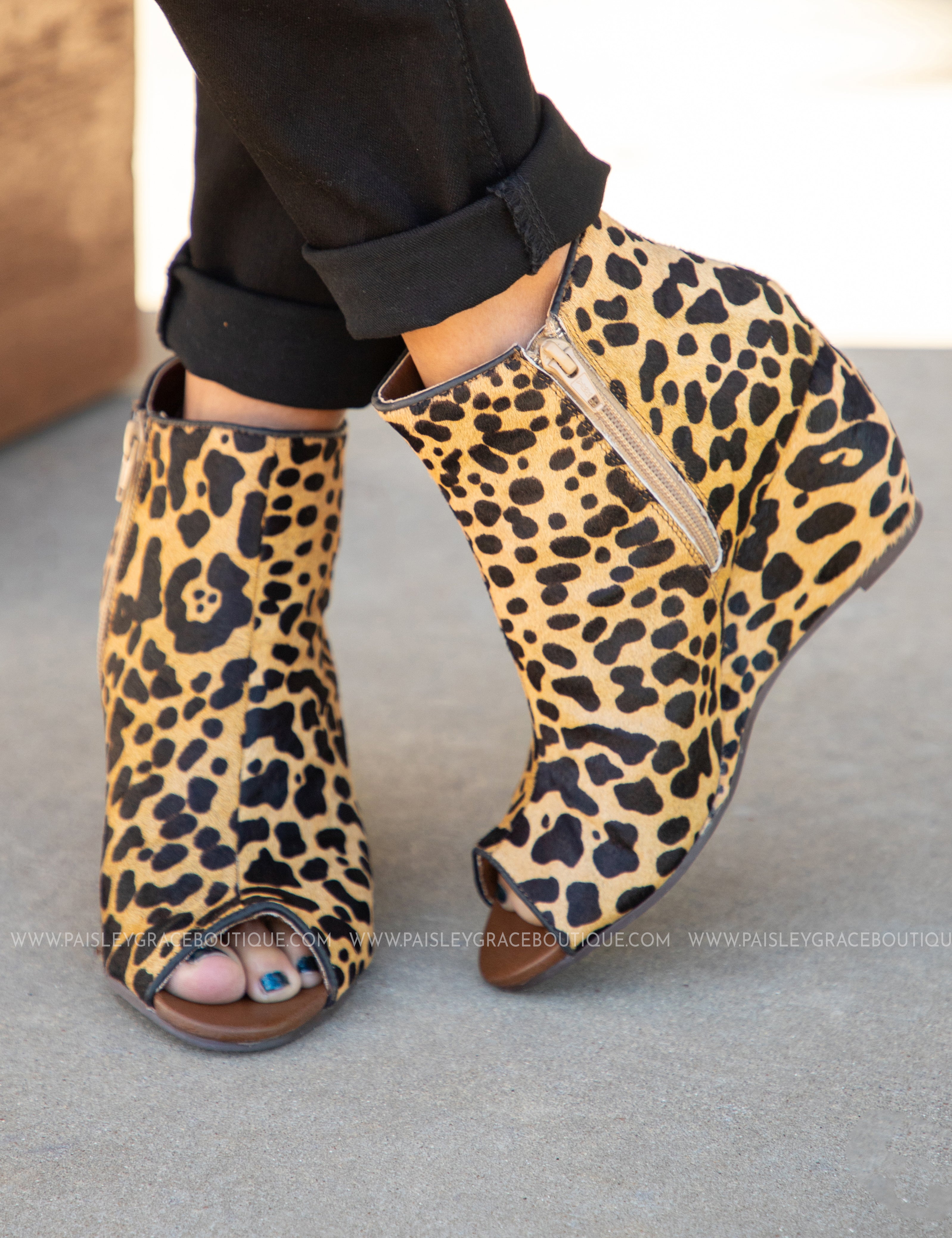 Kuda Peep Toe Leather Wedge - LAST ONES FINAL SALE - ALL STAR SALE