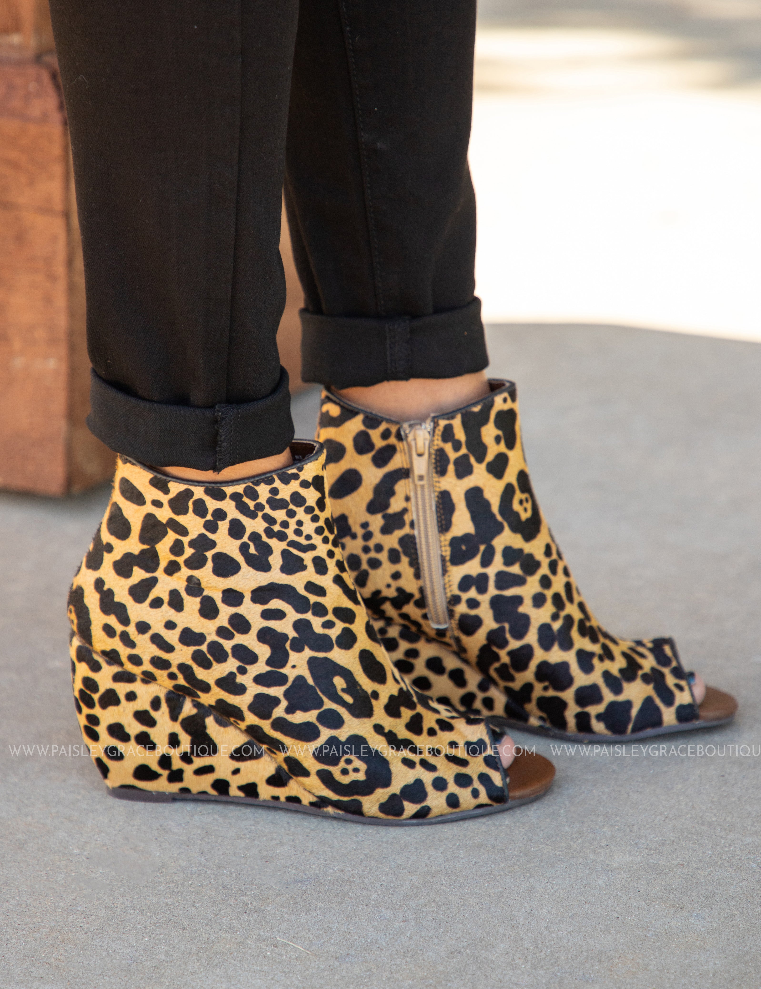 Kuda Peep Toe Leather Wedge - LAST ONES FINAL SALE - ALL STAR SALE