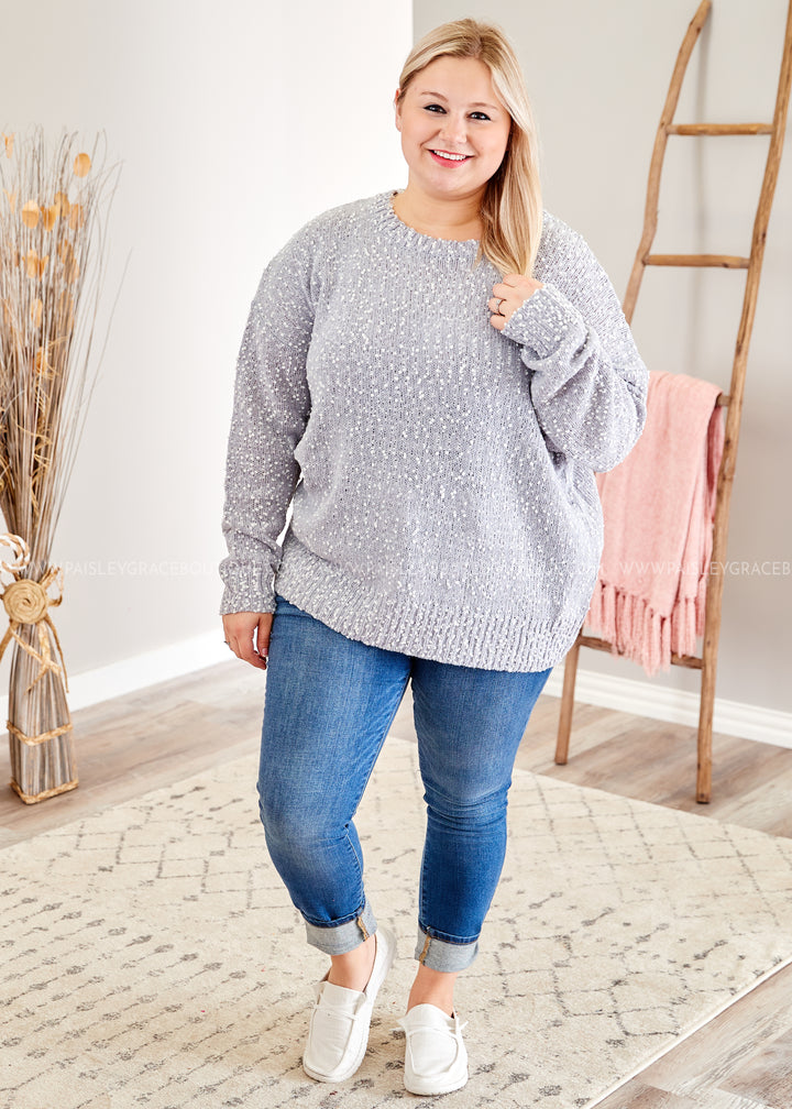 Soft Spot Sweater-GREY- FINAL SALE