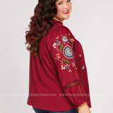 Wine About It Embroidered Top - LAST ONES FINAL SALE