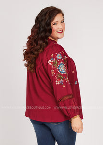 Wine About It Embroidered Top - FINAL SALE - FINAL SALE