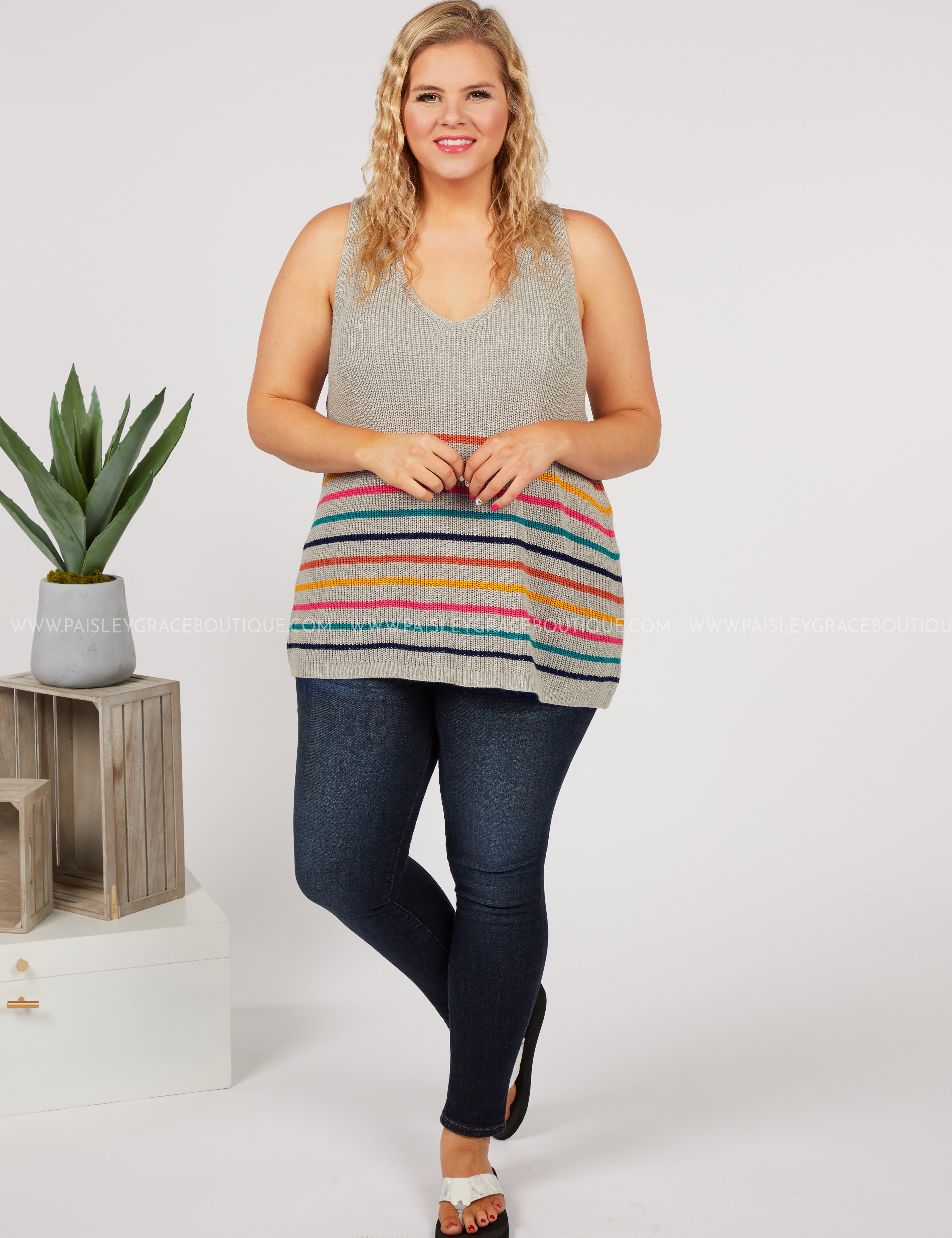 Lined Up Tank* LAST ONES FINAL SALE *