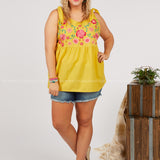 Patio Party Embroidered Top - LAST ONES FINAL SALE