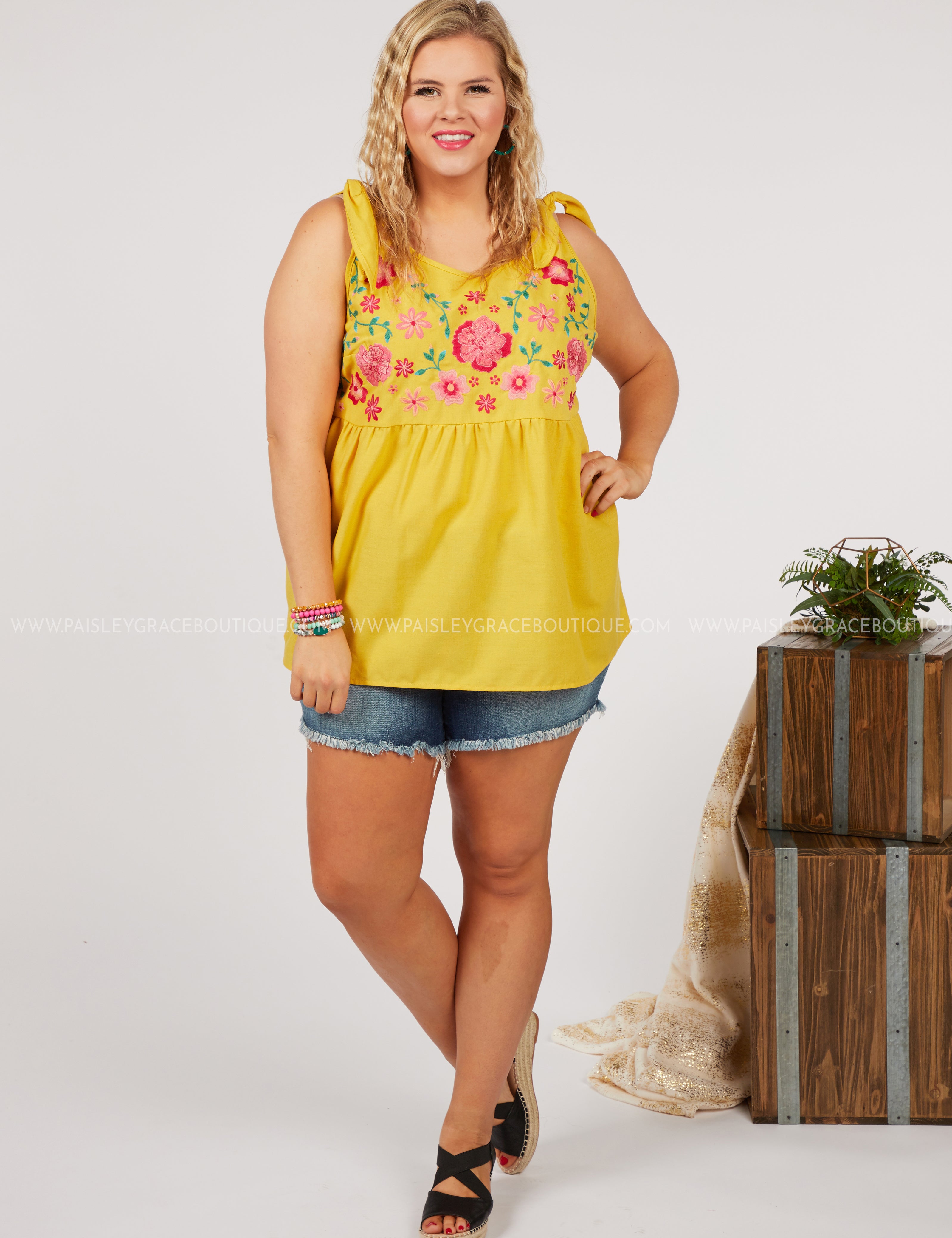 Patio Party Embroidered Top - LAST ONES FINAL SALE