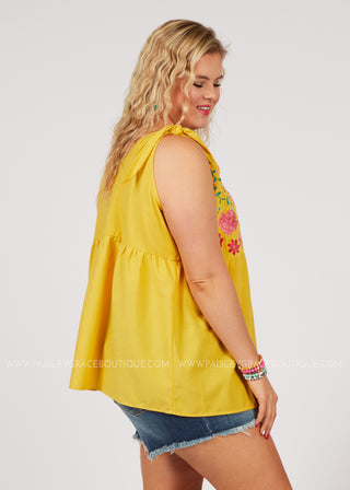 Patio Party Embroidered Top - FINAL SALE