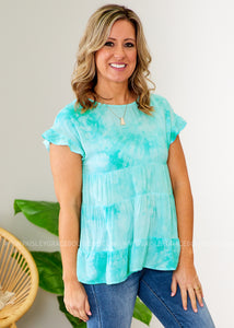Maliyah Top- AQUA  - FINAL SALE CLEARANCE