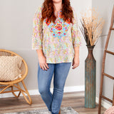 CeCe Embroidered Top - LAST ONES FINAL SALE