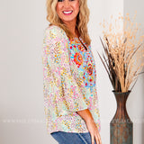 CeCe Embroidered Top - LAST ONES FINAL SALE