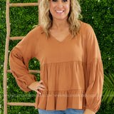 Beloved Darling Top- Camel or Charcoal. - LAST ONES FINAL SALE