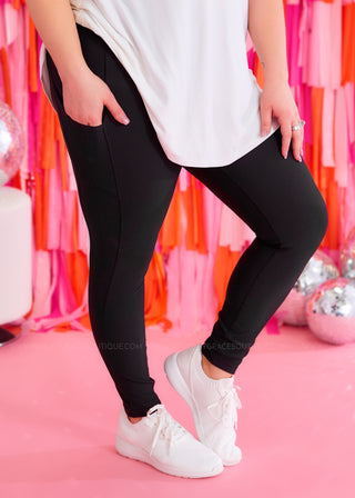 Taylor Ribbed Leggings - Black - FINAL SALE