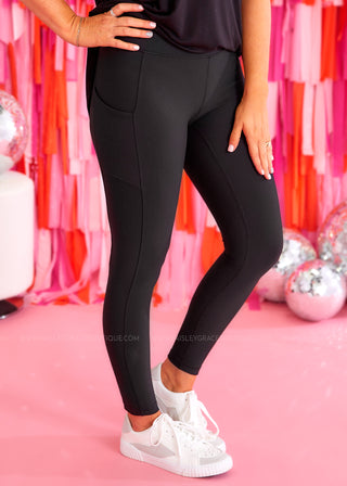 Taylor Ribbed Leggings - Black - FINAL SALE