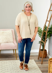 Missing Piece Top - OATMEAL  - FINAL SALE