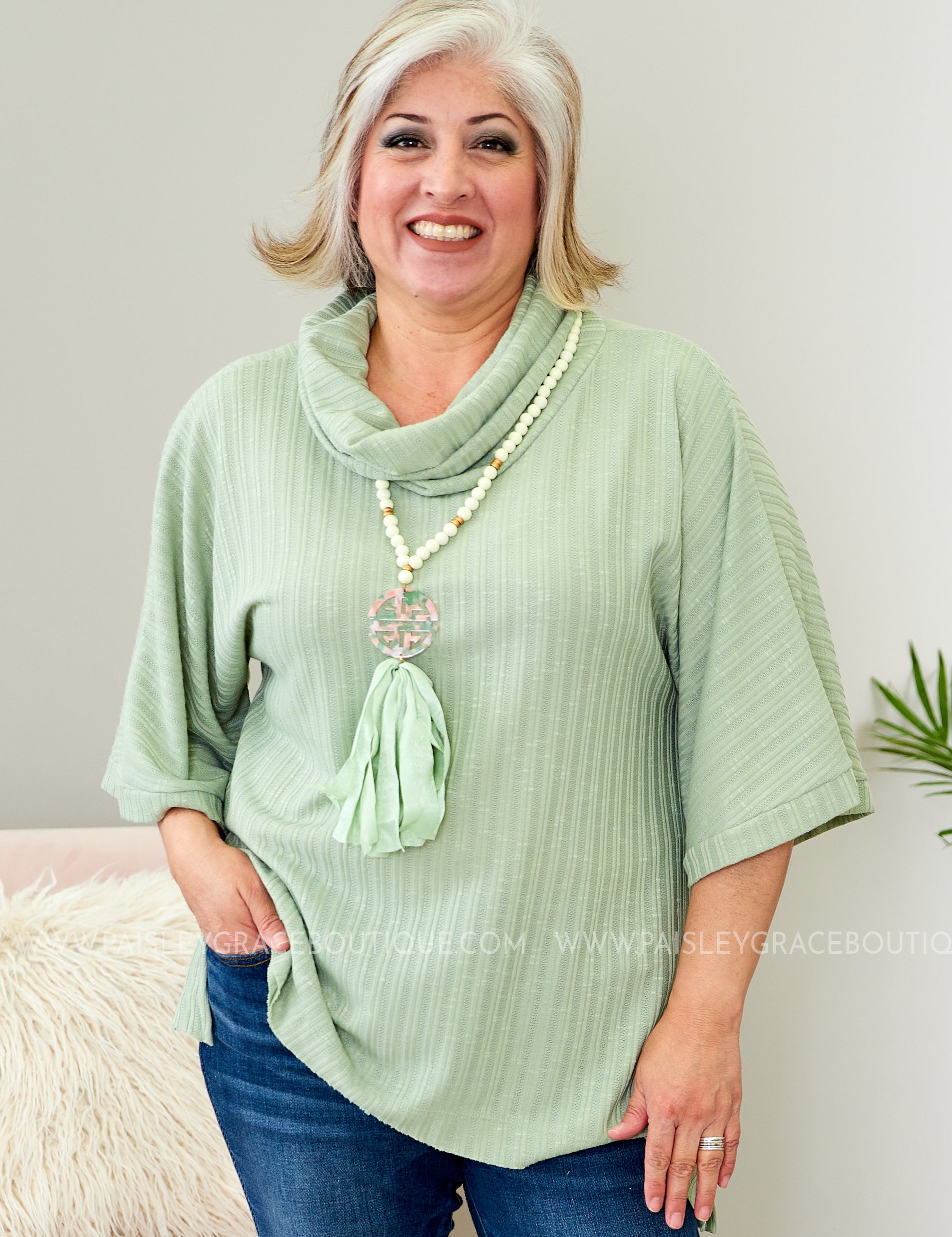It's Your Moment Top - SAGE - LAST ONES FINAL SALE