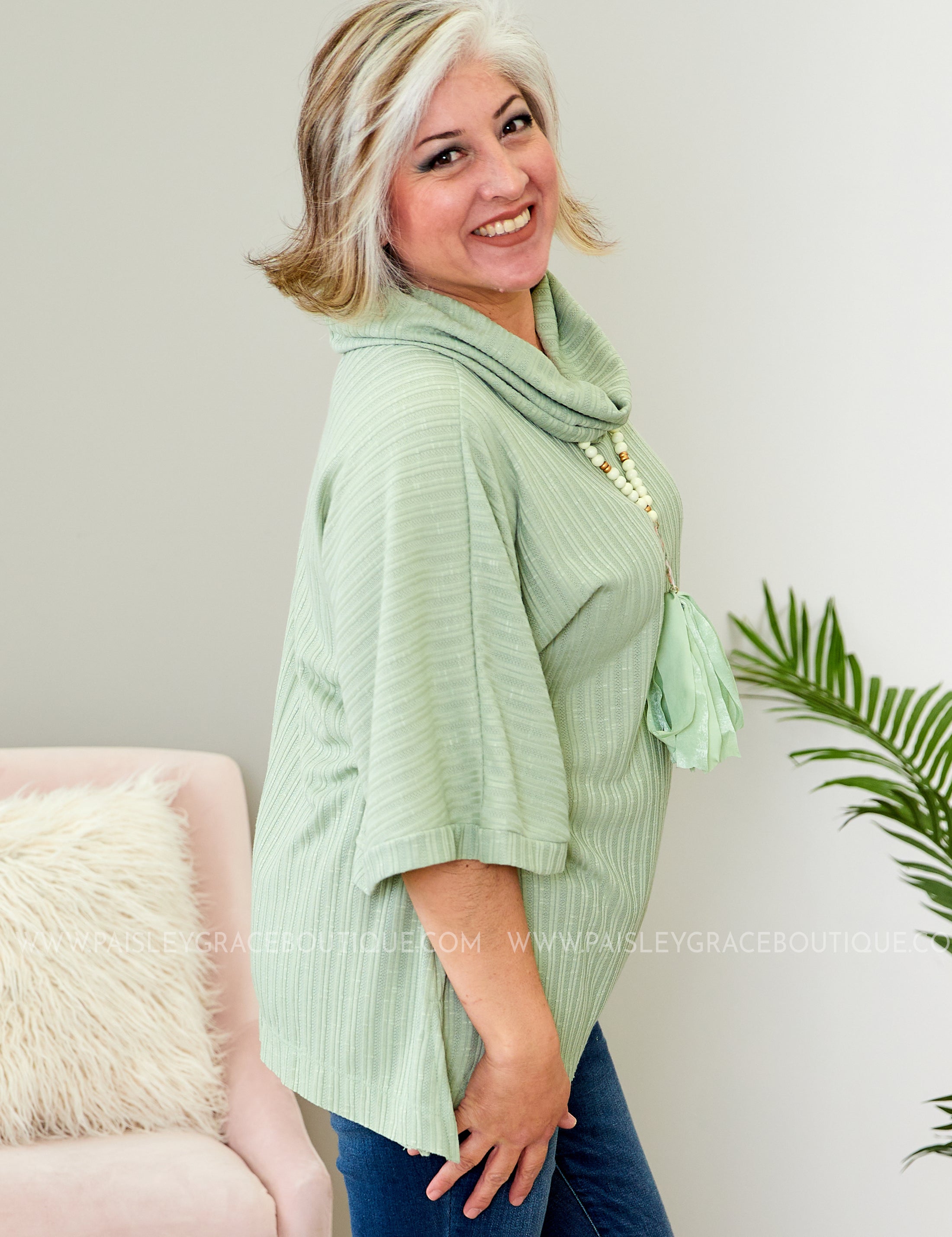 It's Your Moment Top - SAGE - LAST ONES FINAL SALE