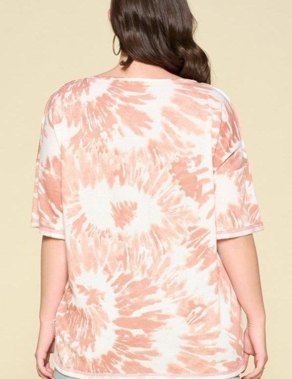 Coral Tie Dye Top - LAST ONES FINAL SALE