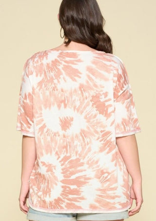Coral Tie Dye Top - LAST ONES FINAL SALE